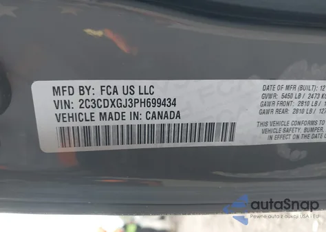 2023 Dodge Charger Scat Pack from USA, damaged, VIN 2C3CDXGJ3PH699434